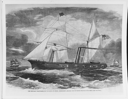 THE DUNDERBERG Greatest Man-Of-War Ship, built for Union Army Civil War,  1863