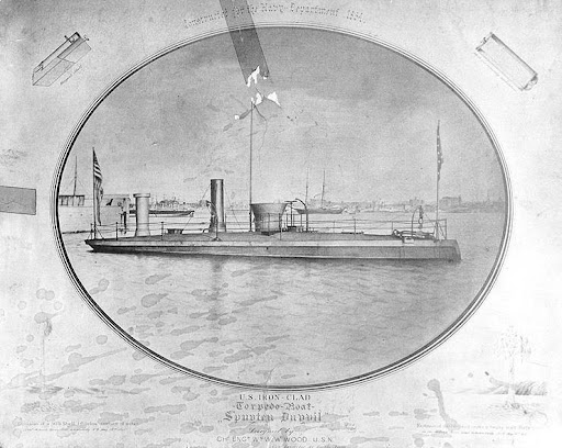 THE DUNDERBERG Greatest Man-Of-War Ship, built for Union Army Civil War,  1863