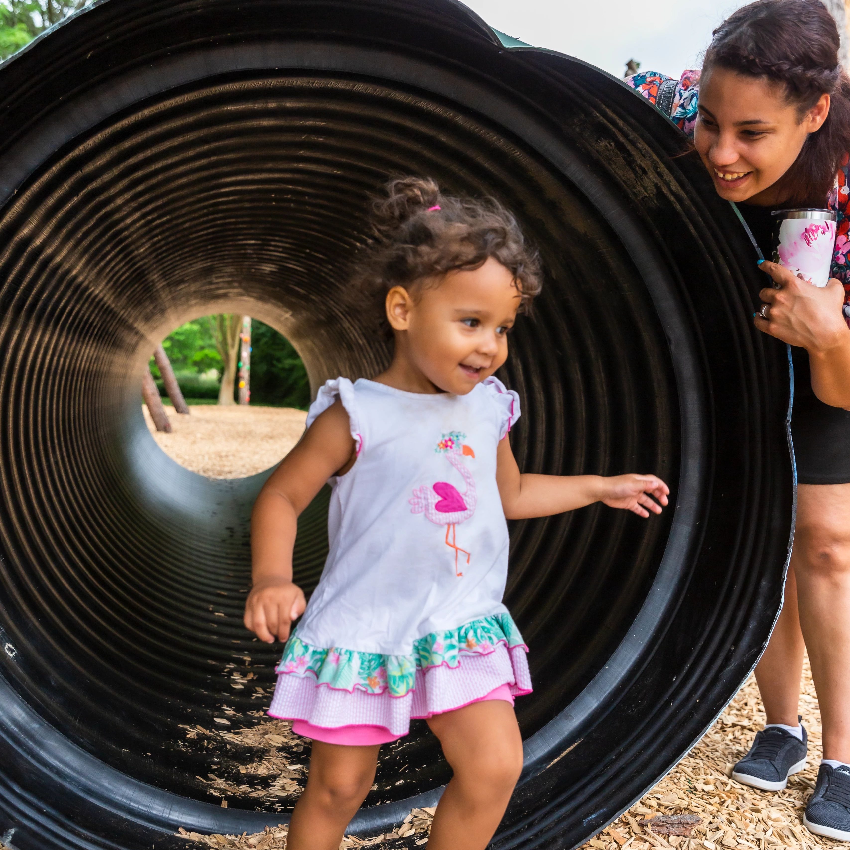 Mother and child play in the Lil' Mariners' Play Zone. 