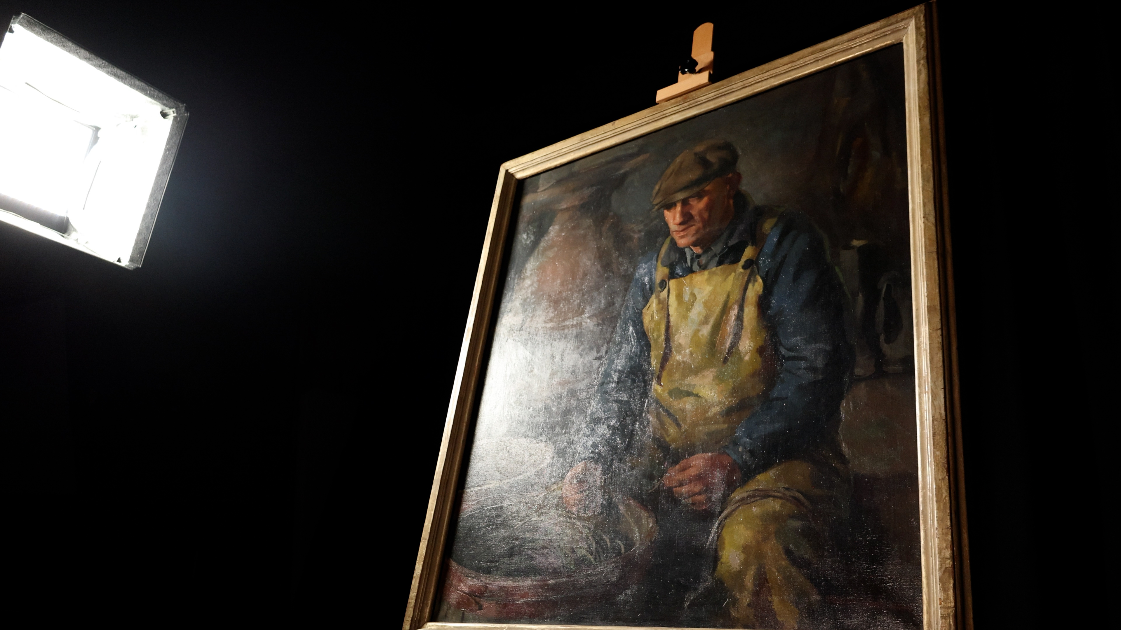 Oil painting of Manuel Gaspar with studio light