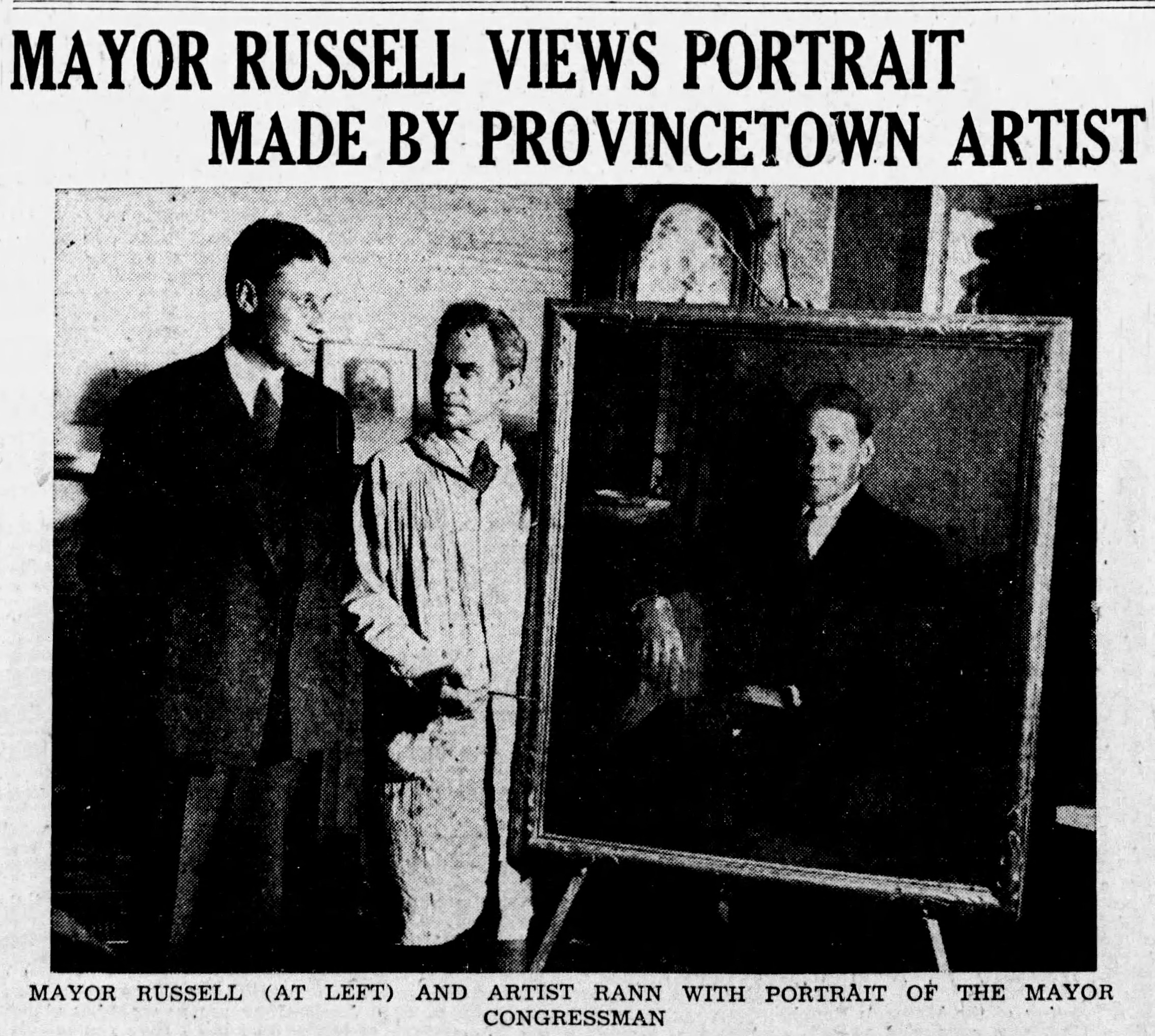 Vollian Rann With Mayor Russell The Boston Globe Boston, Massachusetts · Saturday, December 28, 1935