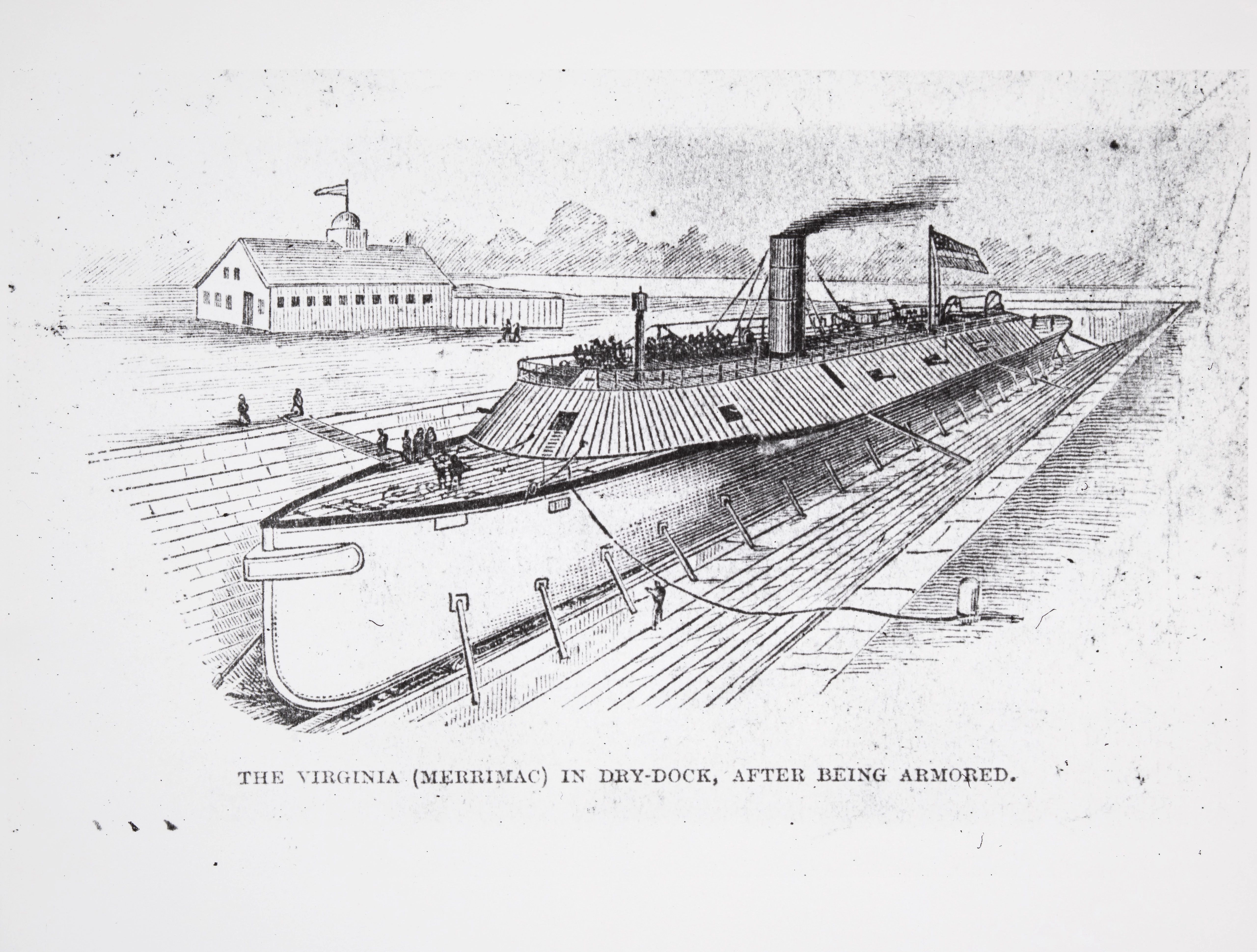 CSS Virginia (Merrimac) in drydock.