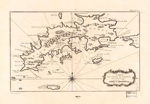 Map, the island of St. Thomas, Virgin Islands
