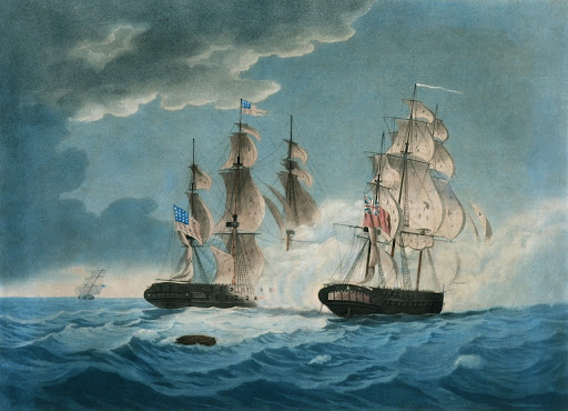 Painting of USS President vs. HMS Endymio.