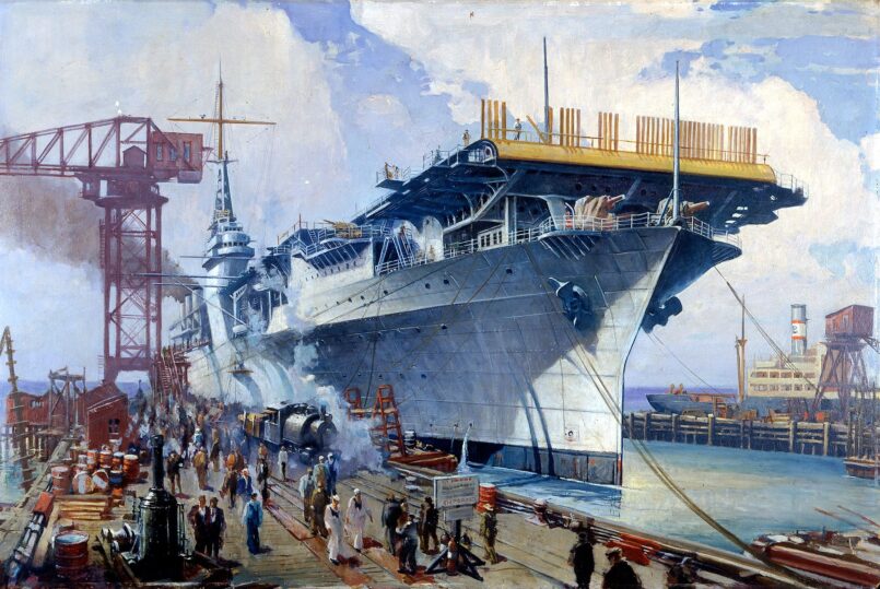 Aircraft Carrier Ranger 1934, Oil Painting, 1934.