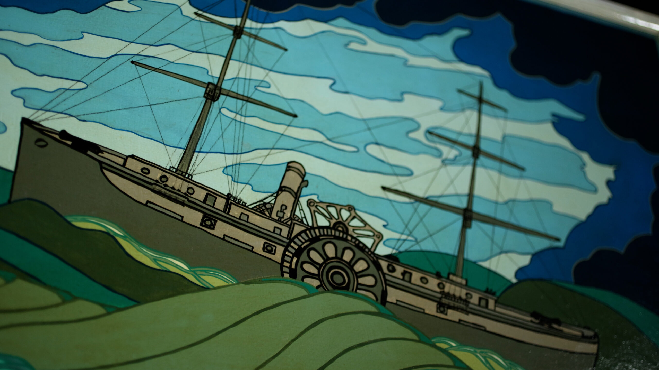 Detail of USS Rhode Island.