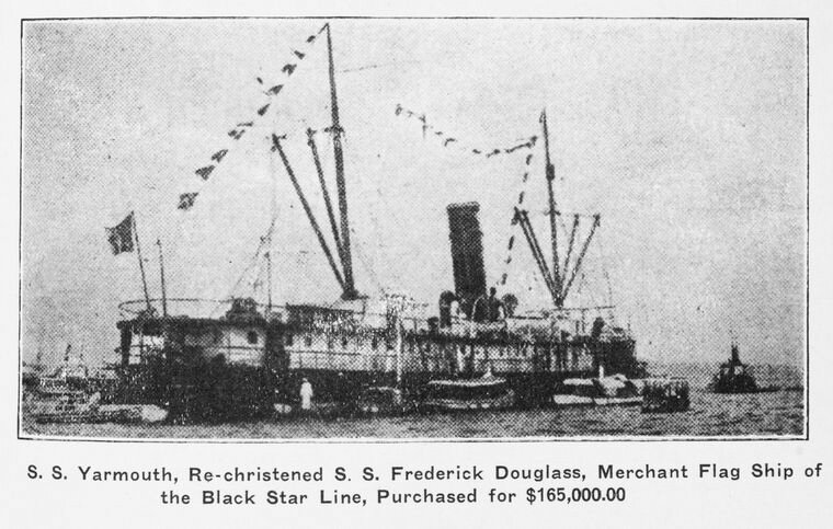 Black and white image of S.S. Yarmouth.