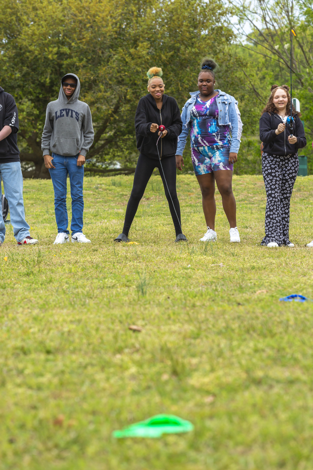 Students from Newport News Public High Schools participate in a fishing game developed by NOAA’s Monitor National Marine Sanctuary.