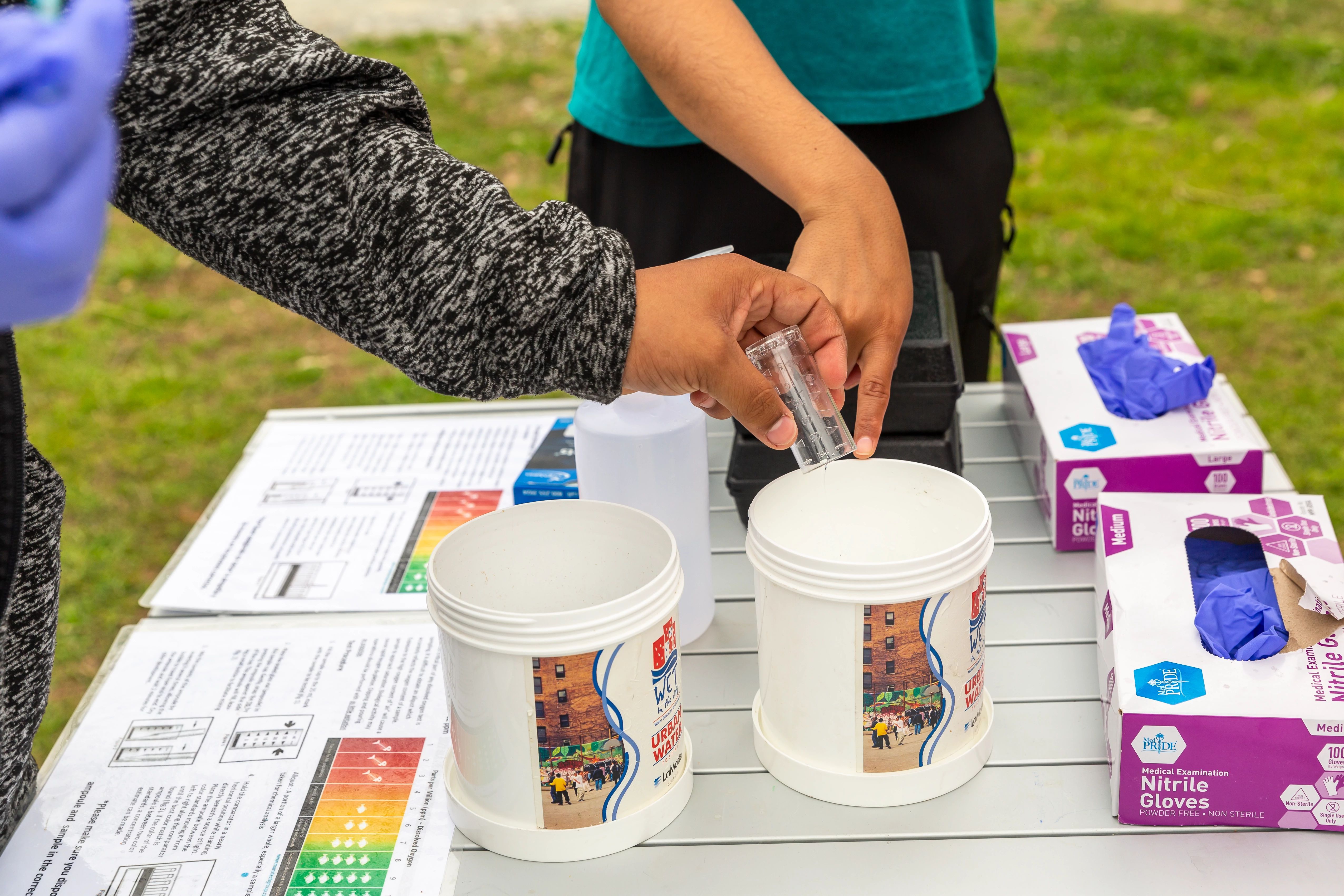 Water quality station directions translated in Spanish and Farsi to promote inclusivity with B-WET student participants.