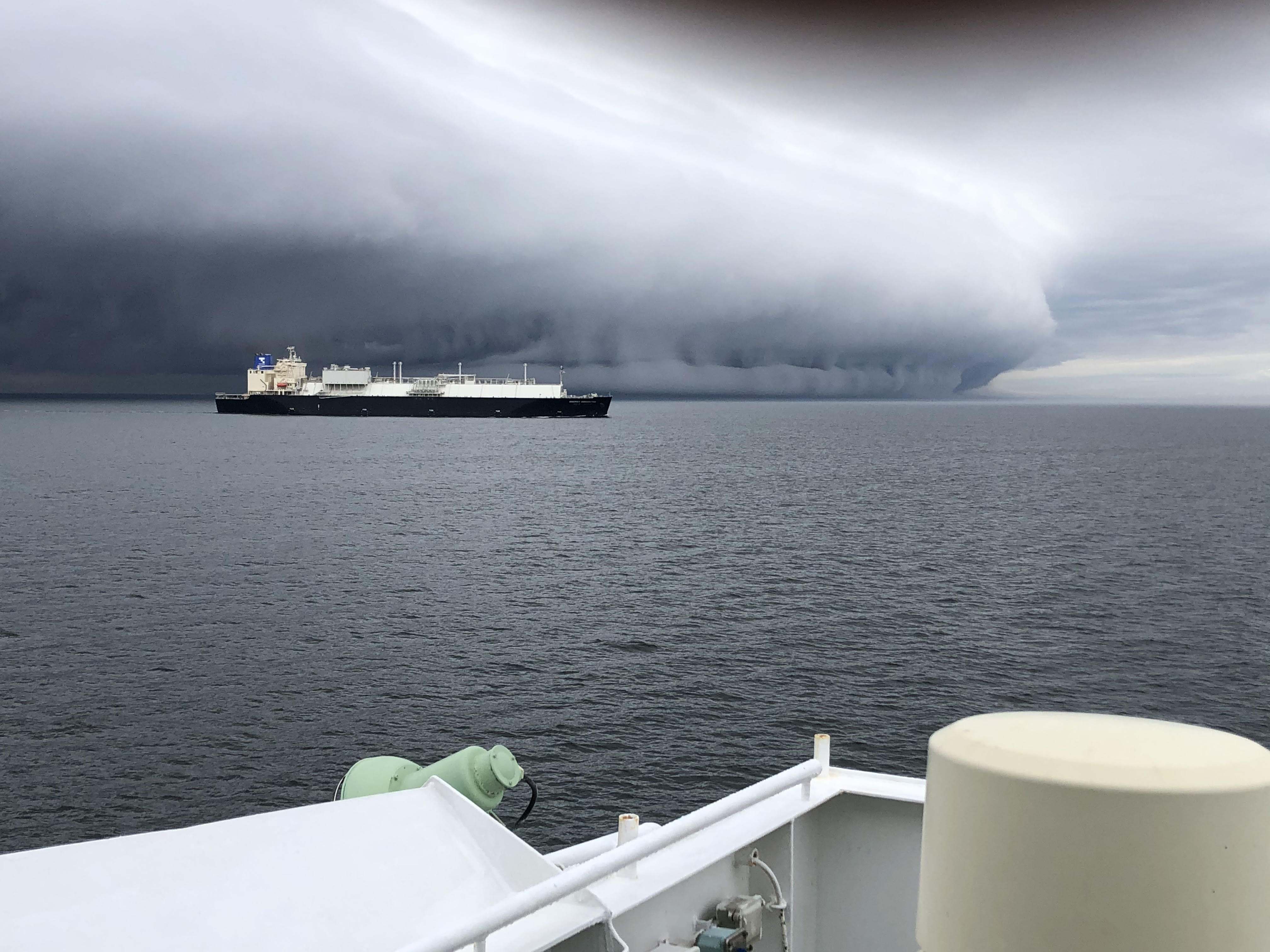 Ship in an Approaching Storm. Photo Courtesy of Captain Allison Schulte.