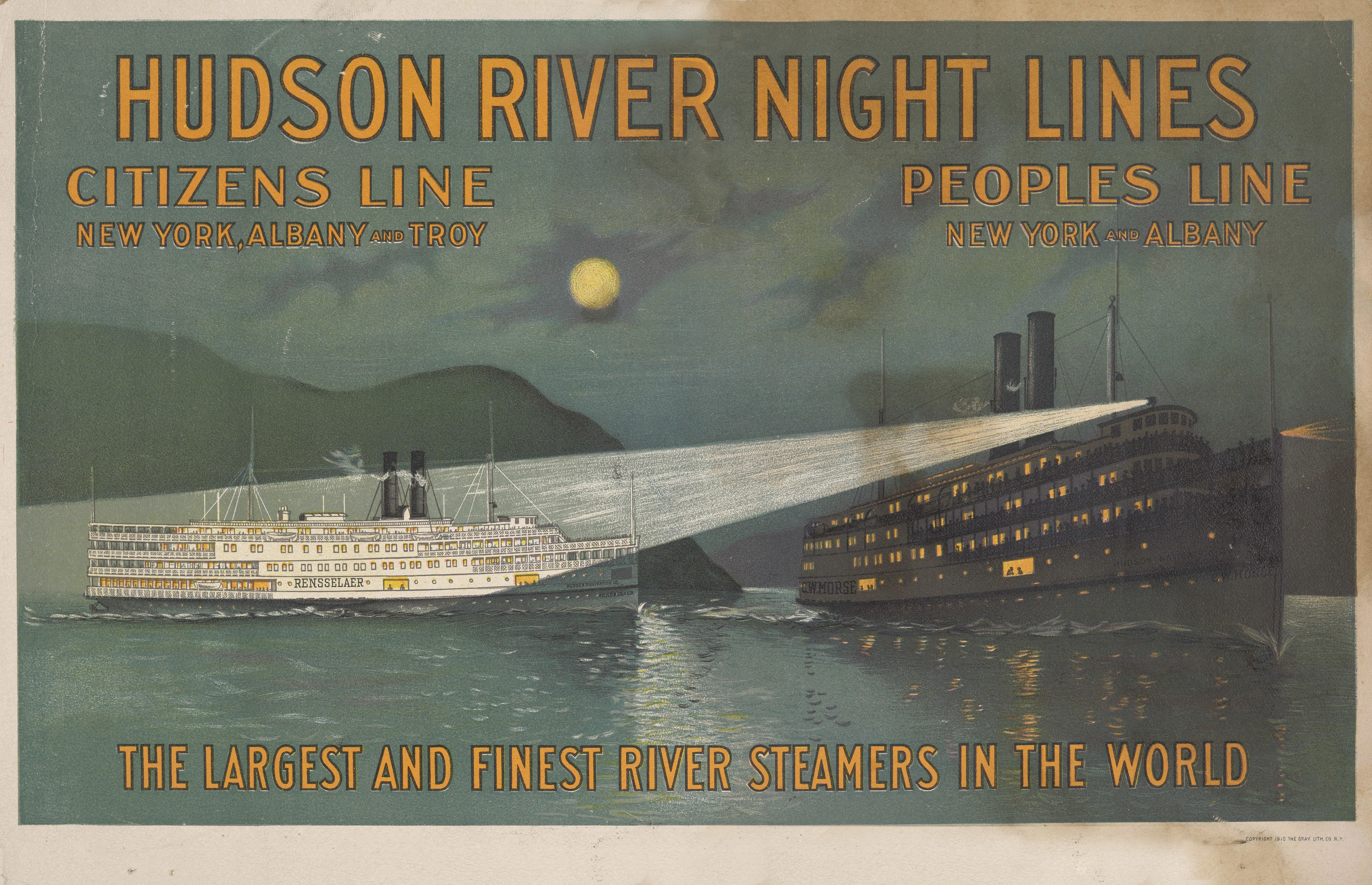 Hudson River Night Lines, Lithograph