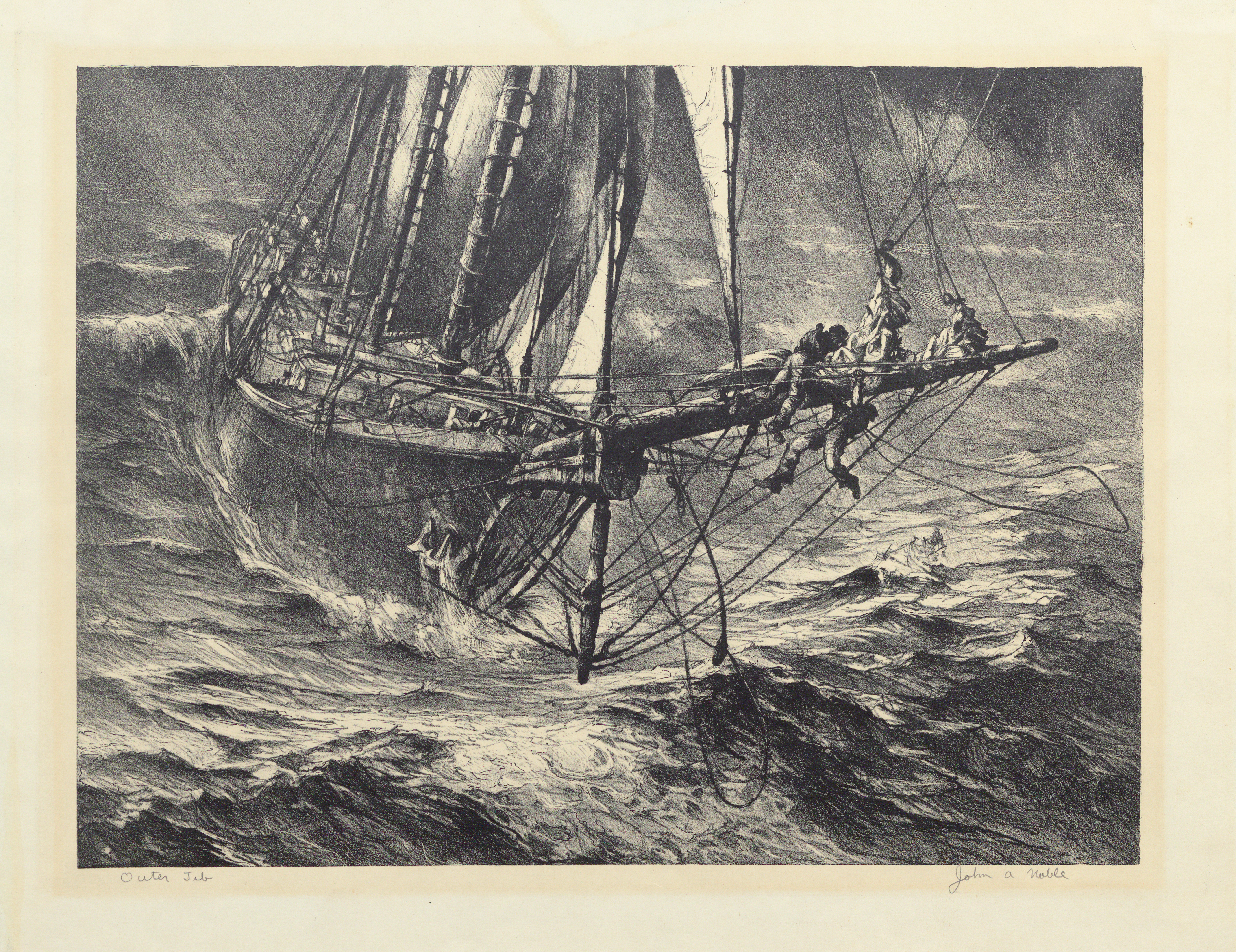Outer Jib from Schooner’s Progress Series, John A. Noble, before 1937.