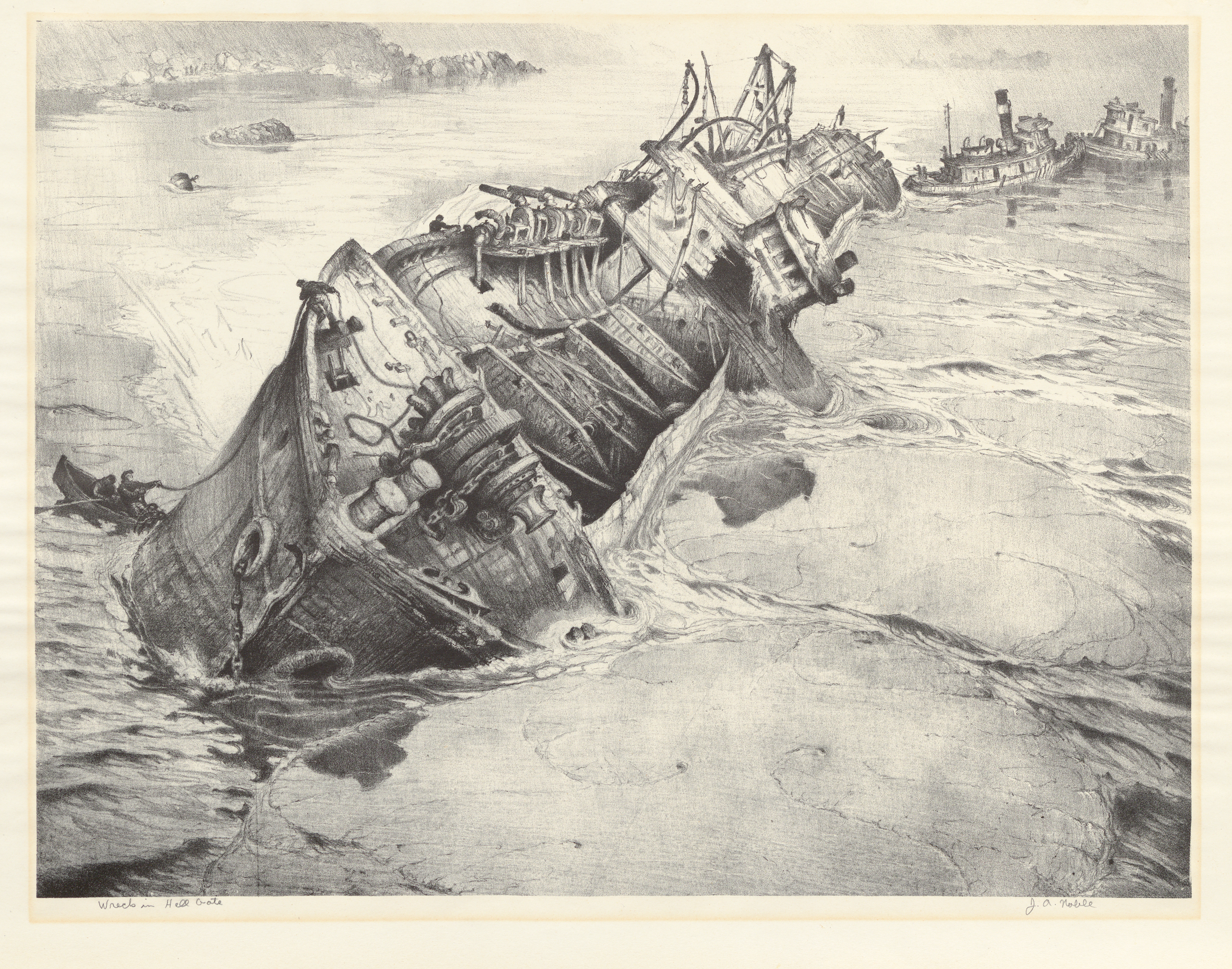 Wreck in Hell Gate, John A. Noble, before 1920-1947.