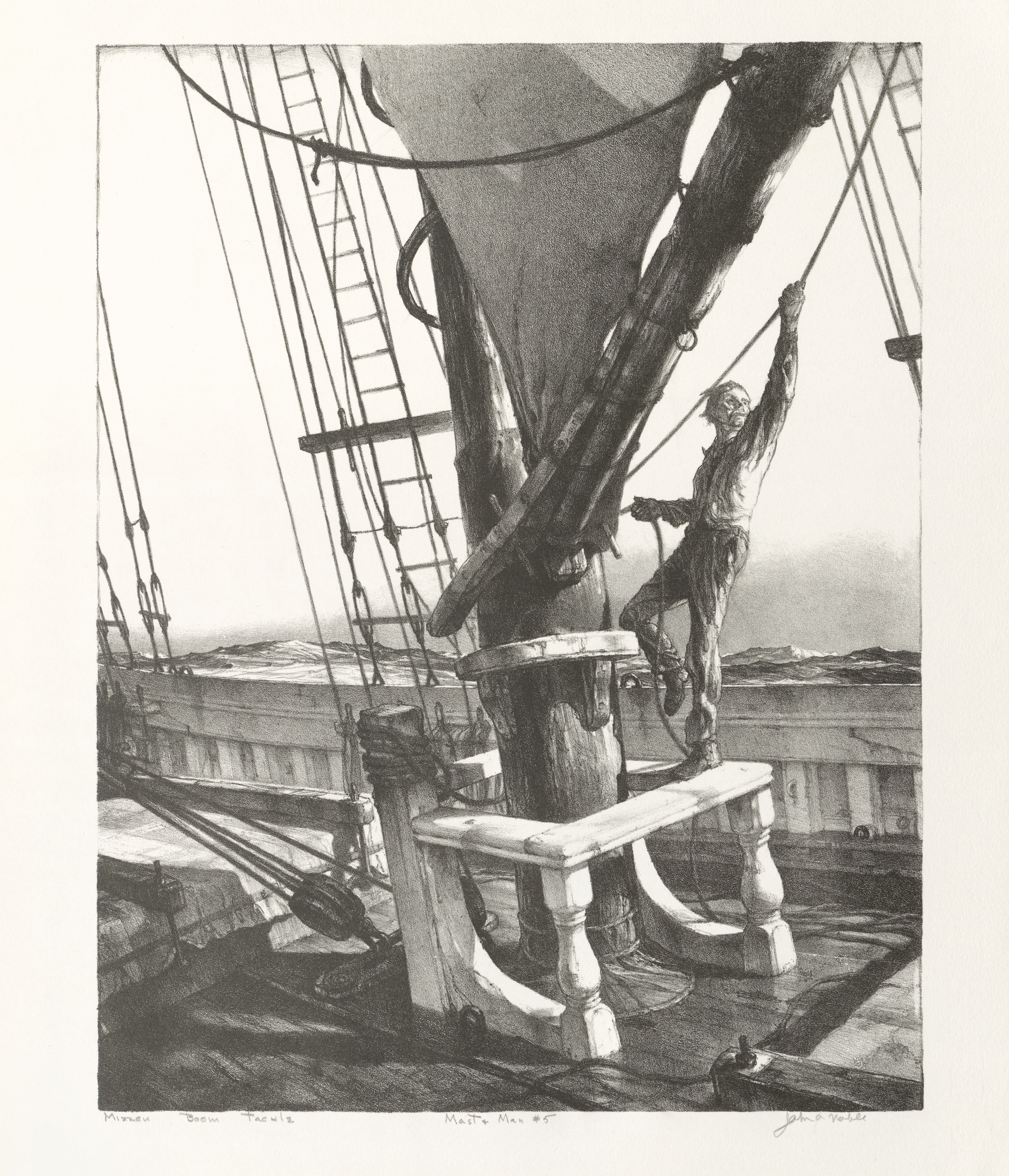 Mizzen Boom Tackle, # 5 in Mast & Man Series, John A. Noble.