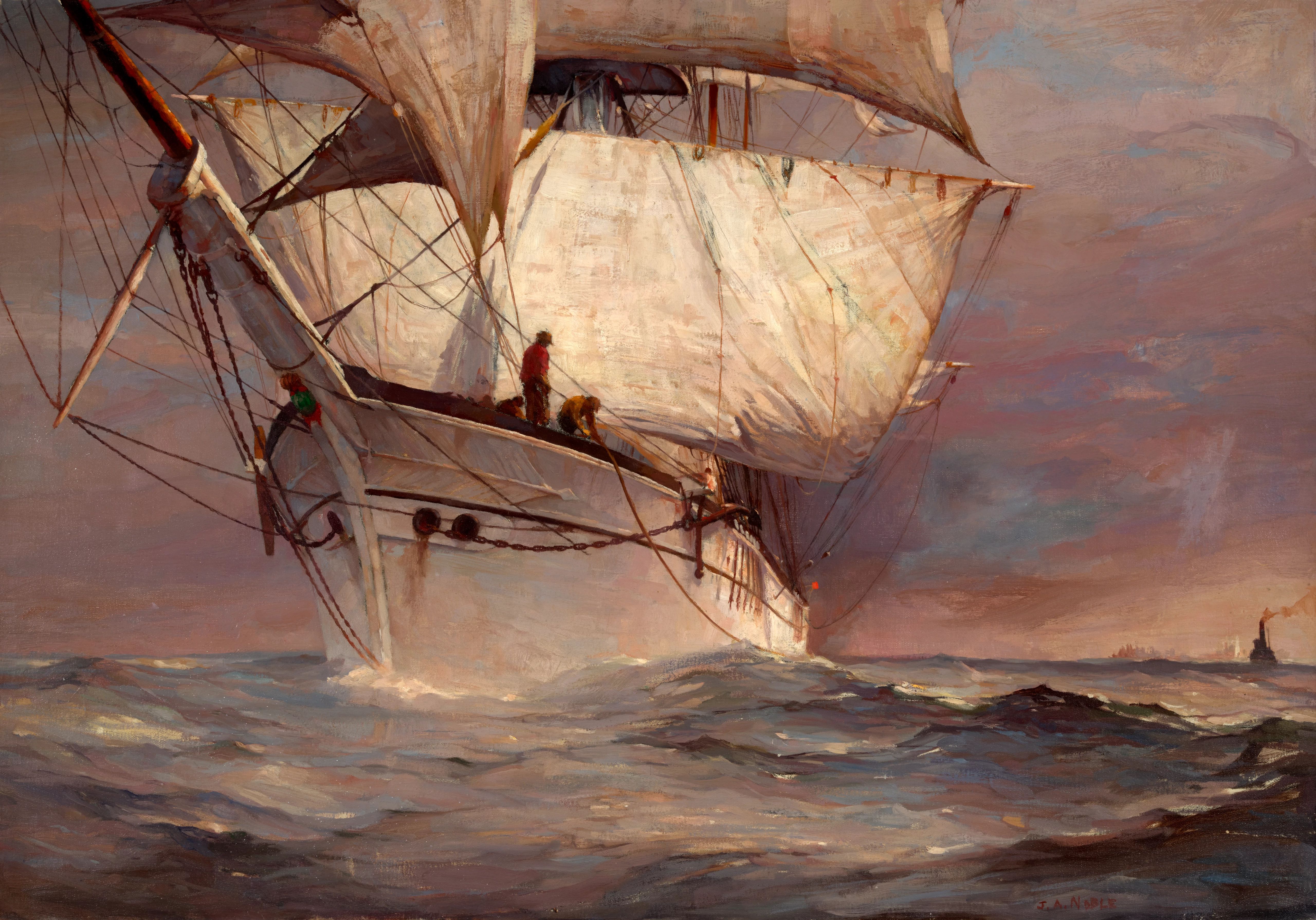 Guadalhorce Leaving Bayonne Forever by John A. Noble, Oil on Canvas, 1940.