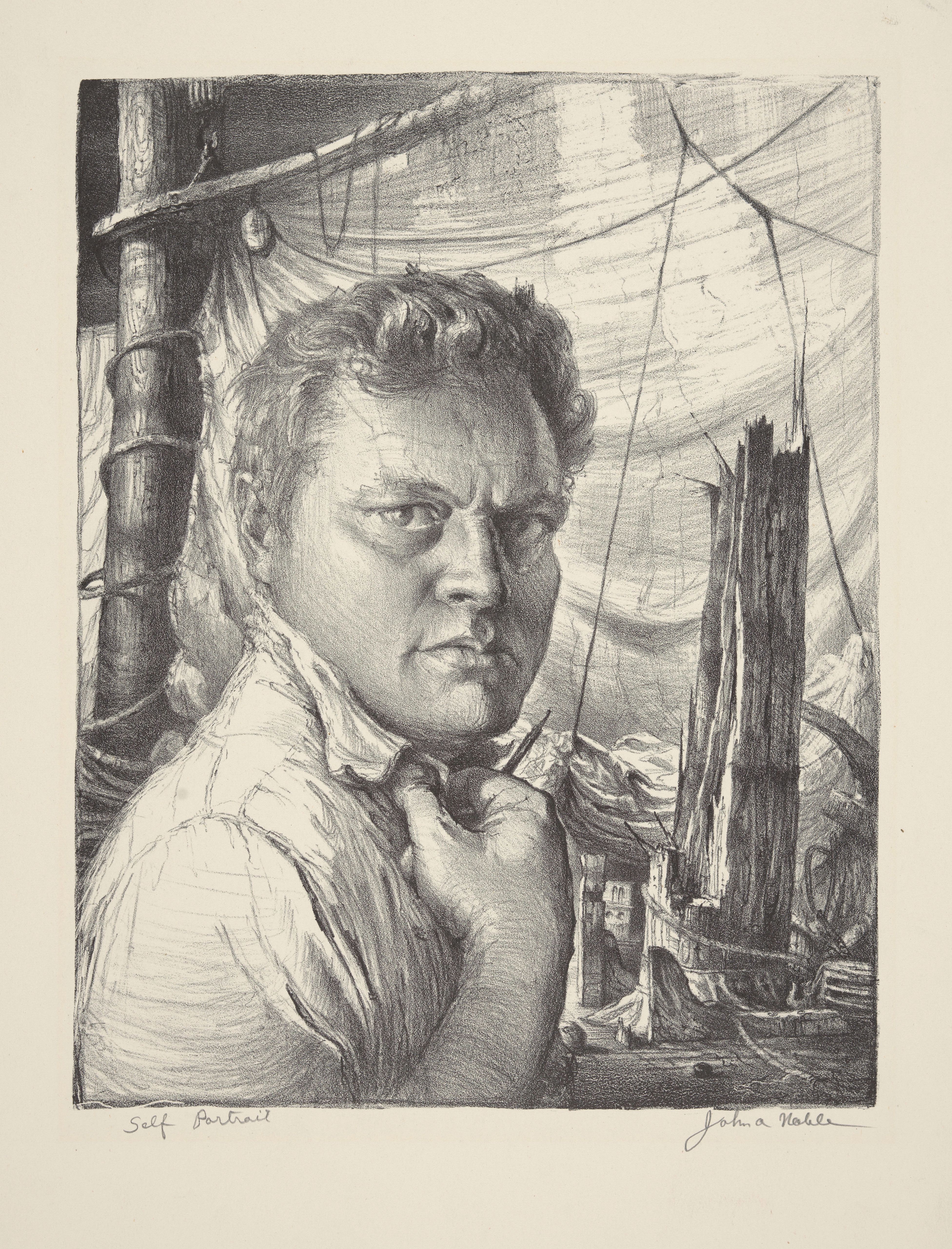 Self Portrait, John A. Noble, 1961. Lithograph.