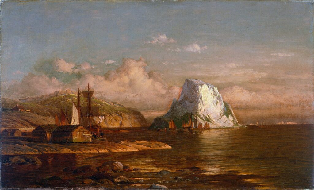 Painting of Fisherman's Station near St. Michael - Sunset - (Coast of Labrador)