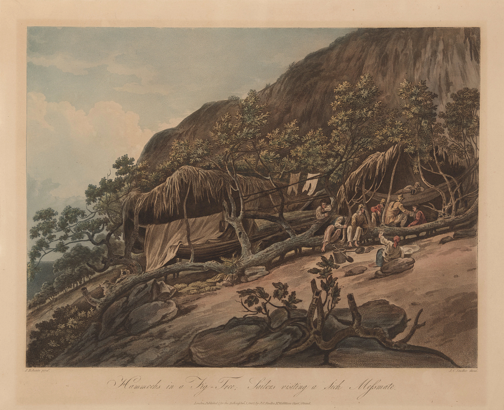 Hammocks in a Fig Tree; Sailors Visiting a Sick Messmate.