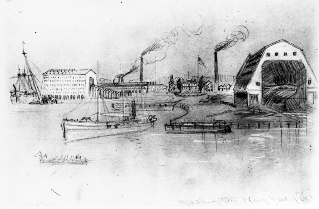 Sketch of Washington Navy Yard.