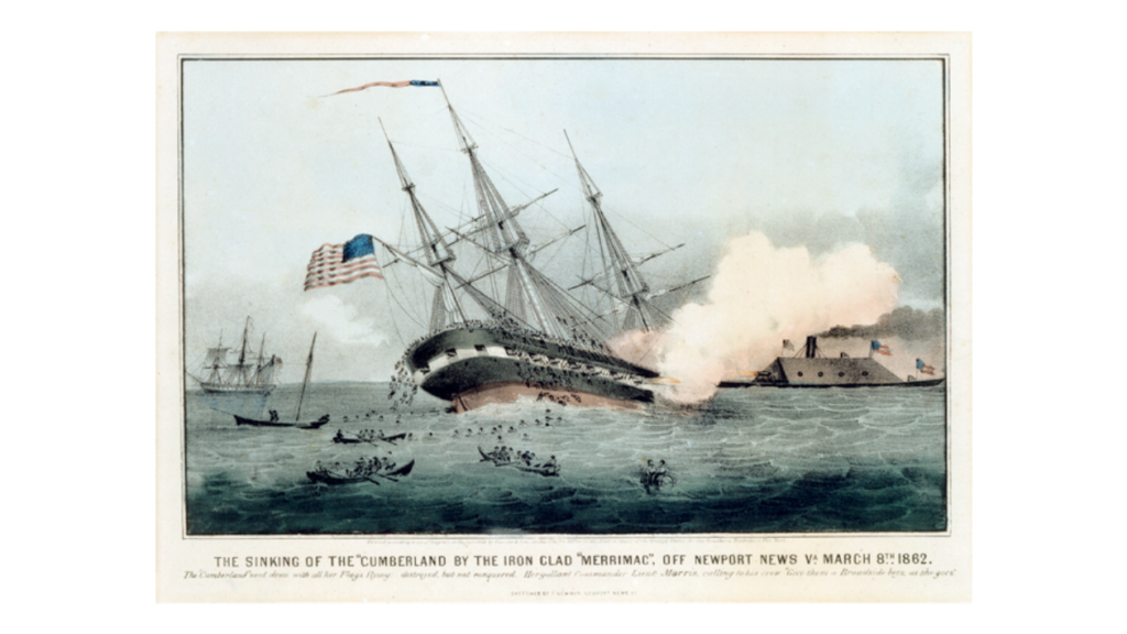 Painting Sinking of the Cumberland