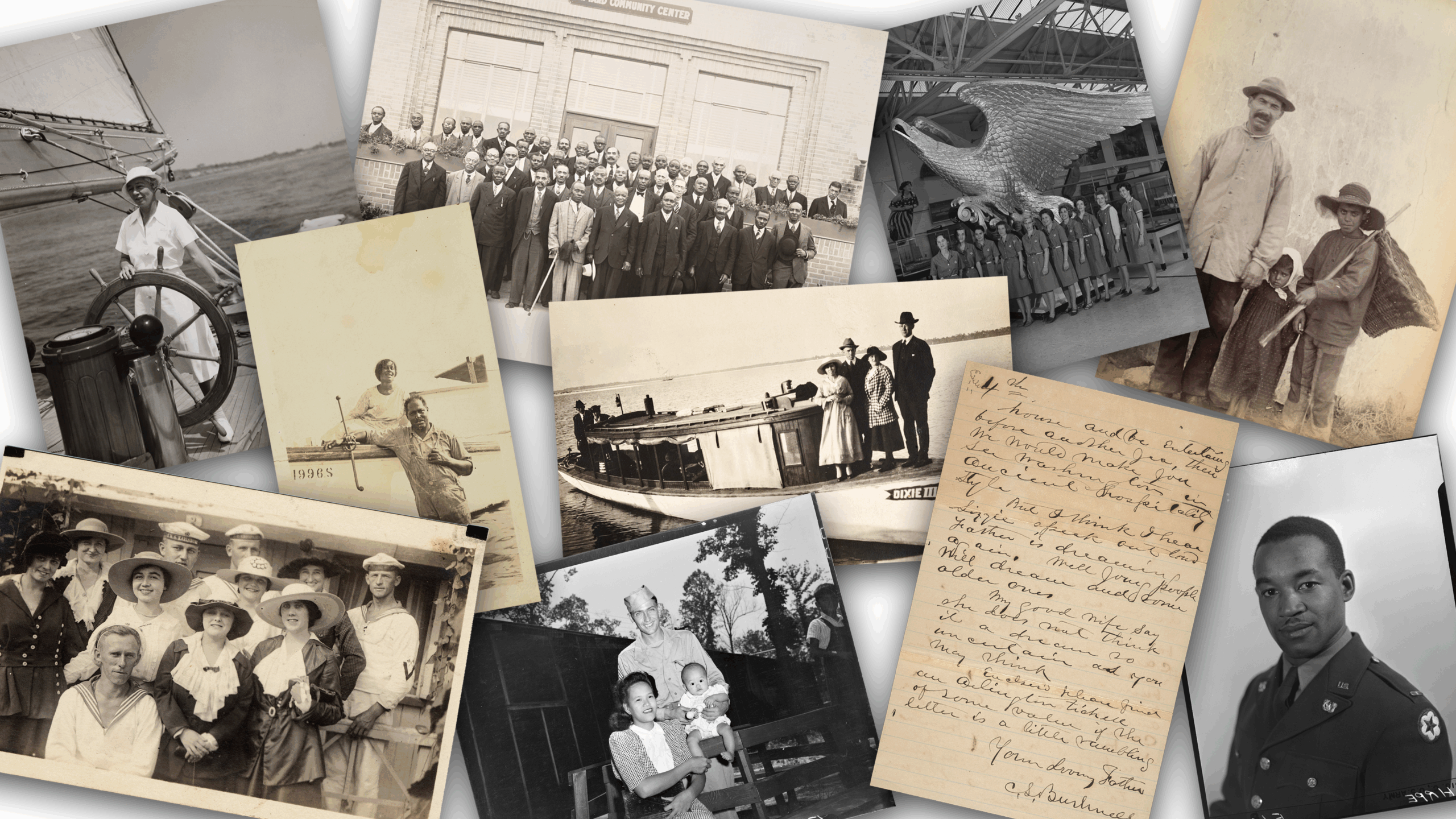 Collage of vintage black & white & speia photos