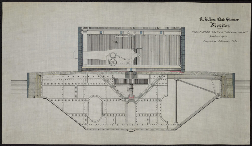 Blueprint plan of USS Monitor