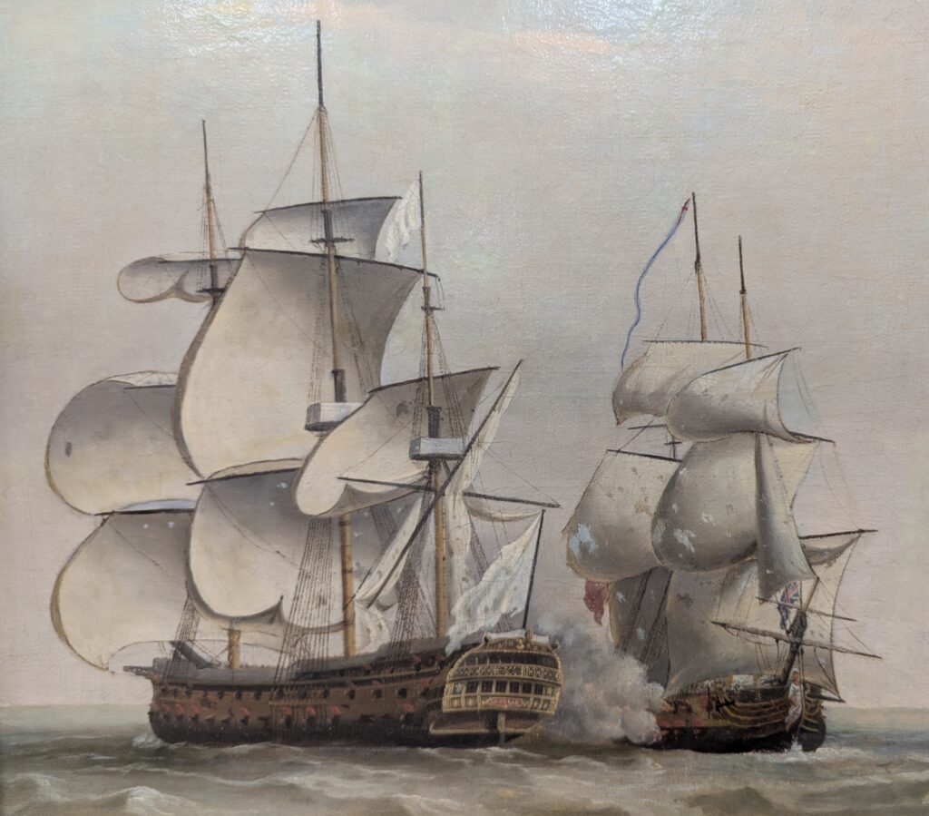 Painting of 2 ships side by side