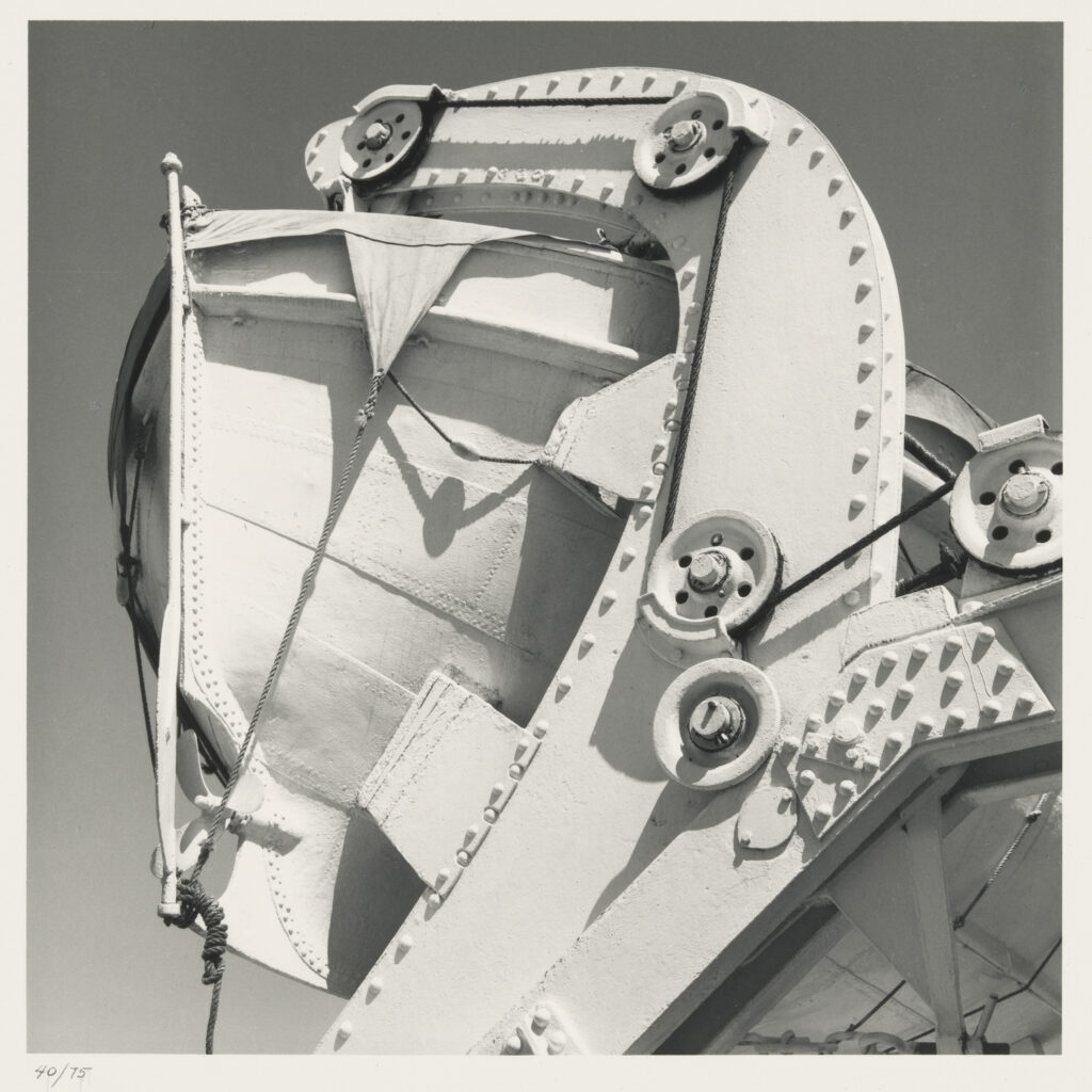 black and white image of an abstract piece of art