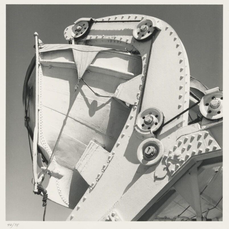 black and white image of an abstract piece of art